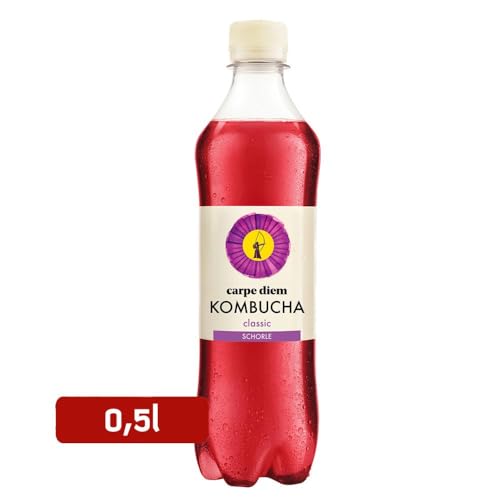 Carpe Diem Kombucha Classic Schorle | Erfrischendes, fermentiertes Teegetränk | Kalorienarm & vegan 12x 0,5 Liter PET Fl