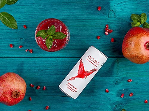 ACÁO Granatapfel-Minze Bio-Erfrischungsgetränk – gesund & vegan – (12 × 250 ml Dose) Kalorienarm und EU-Organic