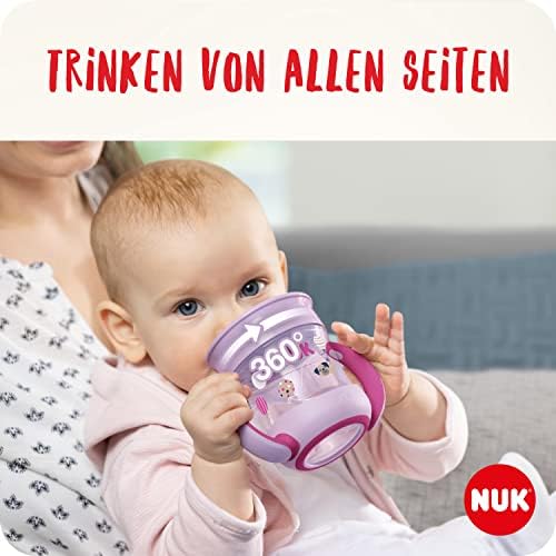NUK Mini Magic Cup Trinklernbecher | auslaufsicherer 360°-Trinkrand | für Junge ab 6 Monaten | praktische Griffe | BPA-f