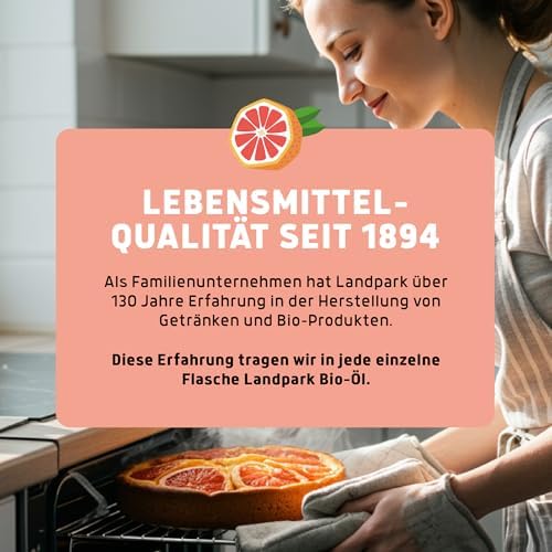 Landpark Ätherisches Bio-Öl Grapefruit – Naturreinheit – Duftöl für relaxte Momente - 30ml - Glasflasche mit Tropfenvers